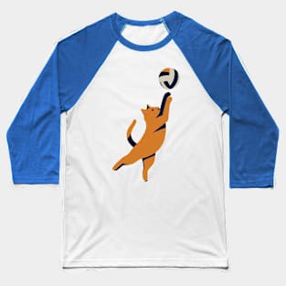 Airborne Attack: Playful Tabby Cat Spikes Volleyball Baseball T-Shirt